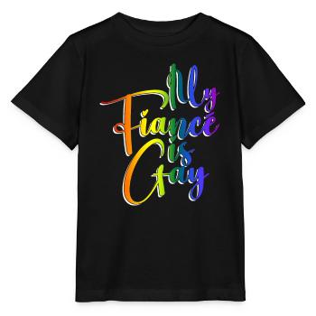 Mon fiancé est gay - Mariage gay - T-shirt bio MINI CREATOR Stanley/Stella Enfant - noir - Devant - Mikhail (115cm)