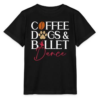 Café, chiens et danse classique - Ballet Dancer - T-shirt bio MINI CREATOR Stanley/Stella Enfant - noir - Devant - Mikhail (115cm)