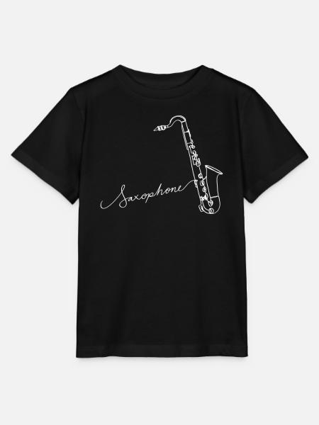 Saxophone Oneline Art - Musicien de saxophone - T-shirt bio MINI CREATOR Stanley/Stella Enfant - noir