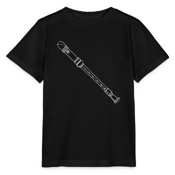 Recorder Oneline Art - Recorder Instrument - Stanley/Stella MINI CREATOR Kids’ T-Shirt - black - Front - Mikhail (115cm)