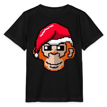 Orangutan pixelated Christmas - Funny Orang - Stanley/Stella MINI CREATOR Kids’ T-Shirt - black - Front - Mikhail (115cm)