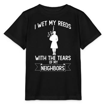 J’ai mouillé mes roseaux avec les larmes de mes voisins - T-shirt bio MINI CREATOR Stanley/Stella Enfant - noir - Devant - Mikhail (115cm)