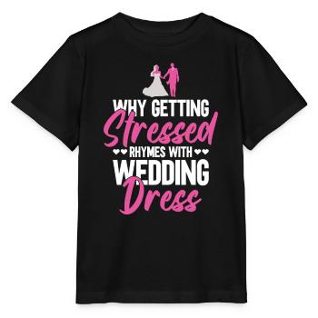 Pourquoi stress rime avec robe de mariée JGA - T-shirt bio MINI CREATOR Stanley/Stella Enfant - noir - Devant - Mikhail (115cm)