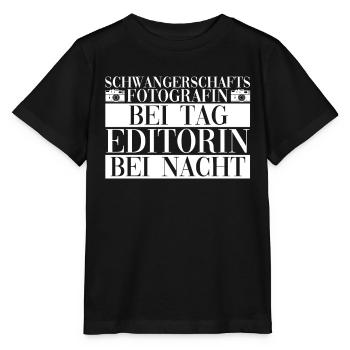 Schwangerschaftsfotografin Fotografin Babybauch - Stanley/Stella Kinder T-Shirt MINI CREATOR  - Schwarz - Vorne - Mikhail (115cm)
