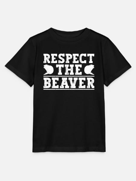 Respect for the Beaver - Funny Beaver - Stanley/Stella MINI CREATOR Kids’ T-Shirt - black