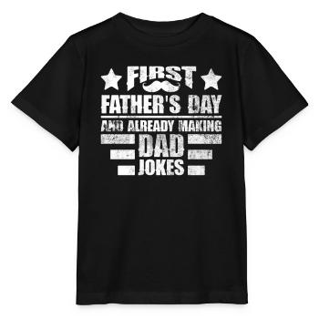 First Father's Day Dad First Time Dad Gift - Stanley/Stella MINI CREATOR Kids’ T-Shirt - black - Front - Mikhail (115cm)