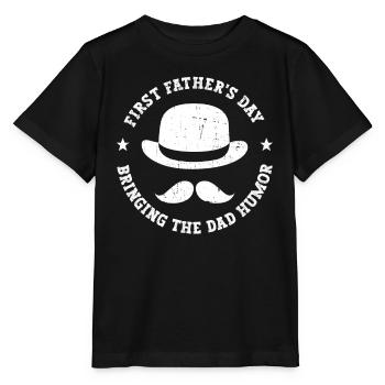 First Father's Day Dad First Time Dad Gift - Stanley/Stella MINI CREATOR Kids’ T-Shirt - black - Front - Mikhail (115cm)