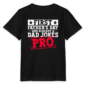First Father's Day Dad First Time Dad Gift - Stanley/Stella MINI CREATOR Kids’ T-Shirt - black - Front - Mikhail (115cm)