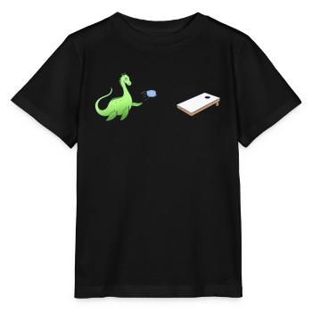 The Loch Ness Monster plays cornhole - - Stanley/Stella MINI CREATOR Kids’ T-Shirt - black - Front - Mikhail (115cm)