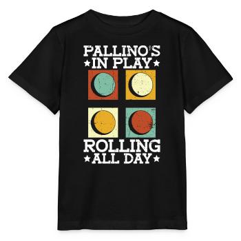 Pallino’s In Play - Rolling All Day - Boccia - T-shirt bio MINI CREATOR Stanley/Stella Enfant - noir - Devant - Mikhail (115cm)