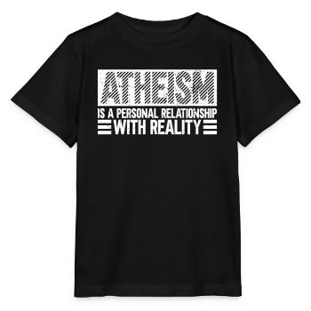 Atheism a personal relationship to reality - Stanley/Stella MINI CREATOR Kids’ T-Shirt - black - Front - Mikhail (115cm)