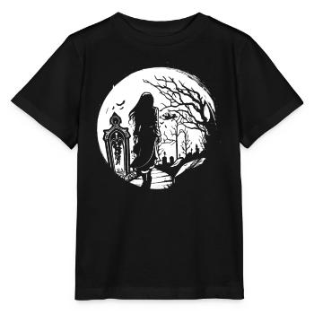 Goth goes over cemetery - Gothic Grufti - Stanley/Stella MINI CREATOR Kids’ T-Shirt - black - Front - Mikhail (115cm)