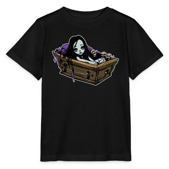 Romantic Goth in Coffin - Gothic Emo Grufti - Stanley/Stella MINI CREATOR Kids’ T-Shirt - black - Front - Mikhail (115cm)
