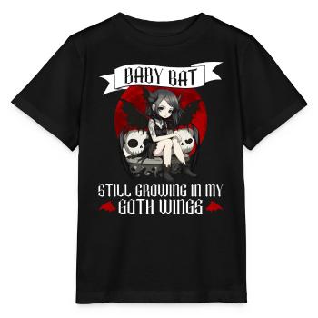 Baby Bat Gothic Goth Grufti Saying - Stanley/Stella MINI CREATOR Kids’ T-Shirt - black - Front - Mikhail (115cm)