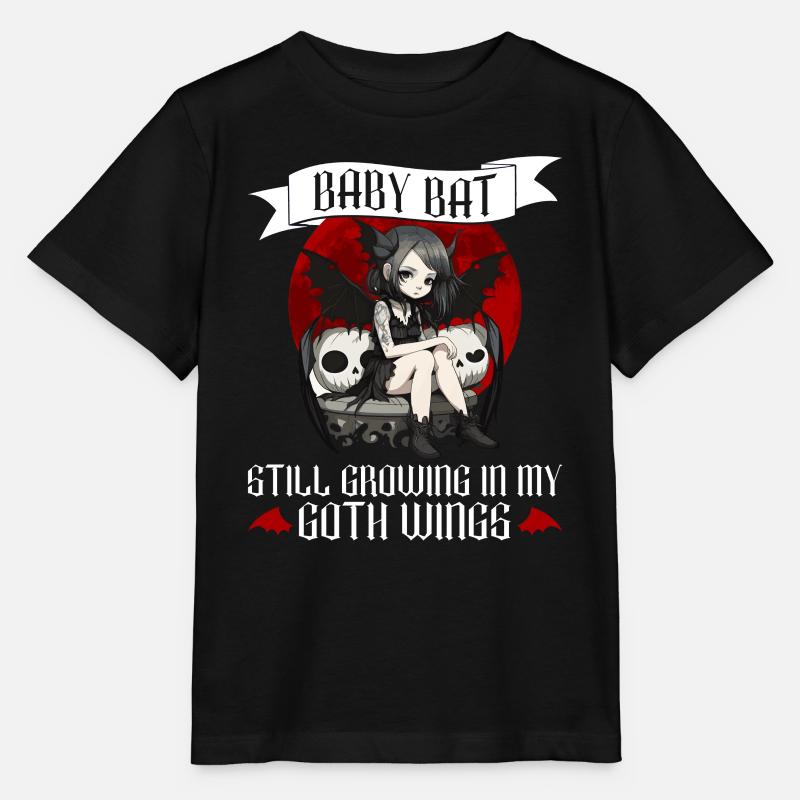 Bébé chauve-souris gothique gothique Grufti dicton - T-shirt bio MINI CREATOR Stanley/Stella Enfant - noir
