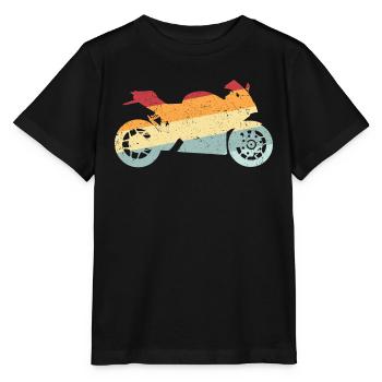 Motorsport Retro Motorcyclist Motorcycle - Stanley/Stella MINI CREATOR Kids’ T-Shirt - black - Front - Mikhail (115cm)