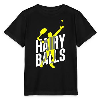 Haarige Bälle - Lustiges Tennis - Stanley/Stella Kinder T-Shirt MINI CREATOR  - Schwarz - Vorne - Mikhail (115cm)