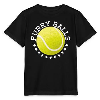 Pelzige Bälle - Lustiges Tennis - Stanley/Stella Kinder T-Shirt MINI CREATOR  - Schwarz - Vorne - Mikhail (115cm)