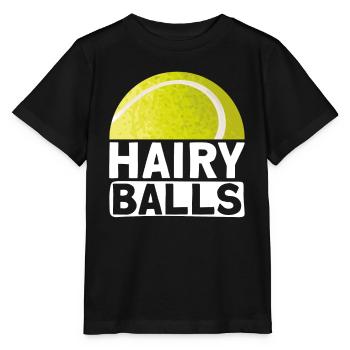 Haarige Bälle - Lustiges Tennis - Stanley/Stella Kinder T-Shirt MINI CREATOR  - Schwarz - Vorne - Mikhail (115cm)
