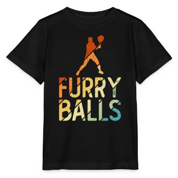 Pelzige Bälle - Lustiges Tennis - Stanley/Stella Kinder T-Shirt MINI CREATOR  - Schwarz - Vorne - Mikhail (115cm)