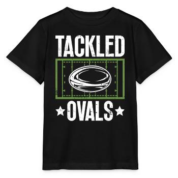 Tackled Ovals - Funny Rugby - Stanley/Stella MINI CREATOR Kids’ T-Shirt - black - Front - Mikhail (115cm)