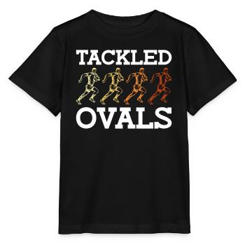 Tackled Ovals - Funny Rugby - Stanley/Stella MINI CREATOR Kids’ T-Shirt - black - Front - Mikhail (115cm)