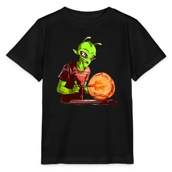 Alien comme souffleur de verre - souffleurs de verre souffleurs de verre - T-shirt bio MINI CREATOR Stanley/Stella Enfant - noir - Devant - Mikhail (115cm)
