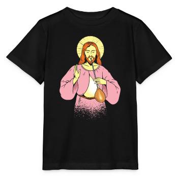 Jésus en souffleur de verre - Noël soufflé de verre - T-shirt bio MINI CREATOR Stanley/Stella Enfant - noir - Devant - Mikhail (115cm)