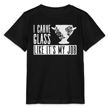 Ich schnitze Glas als wäre es mein Job - Cameo - Stanley/Stella Kinder T-Shirt MINI CREATOR  - Schwarz - Vorne - Mikhail (115cm)