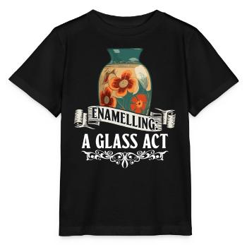 Émaillage : Un nu en verre - Verre émaillé - T-shirt bio MINI CREATOR Stanley/Stella Enfant - noir - Devant - Mikhail (115cm)