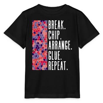 Pause. Chip. Ordnen. Kleben. Wiederholen. - Chip - Stanley/Stella Kinder T-Shirt MINI CREATOR  - Schwarz - Vorne - Mikhail (115cm)