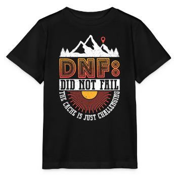 DNF: Did Not Fail - Geocaching Geocacher - Stanley/Stella Kinder T-Shirt MINI CREATOR  - Schwarz - Vorne - Mikhail (115cm)
