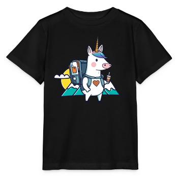 Unicorn as Geocacher - Geocaching Geocacher - Stanley/Stella MINI CREATOR Kids’ T-Shirt - black - Front - Mikhail (115cm)