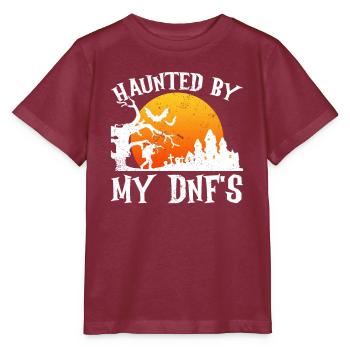 Verfolgt von meinen DNF's - Geocaching Geocacher - Stanley/Stella Kinder T-Shirt MINI CREATOR  - Burgunderrot - Vorne - Kain (125cm)
