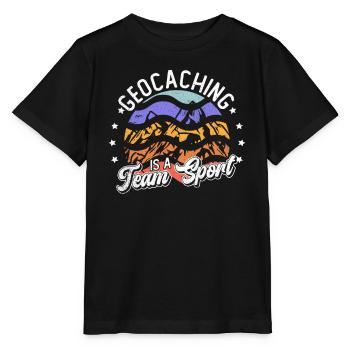 Geocaching is a team sport - Geocaching - Stanley/Stella MINI CREATOR Kids’ T-Shirt - black - Front - Mikhail (115cm)