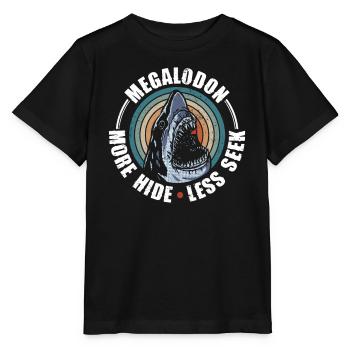 Megalodon - Plus de cachette - moins de recherche - T-shirt bio MINI CREATOR Stanley/Stella Enfant - noir - Devant - Mikhail (115cm)