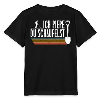 Ich Piepe - Du Schaufelst - Metalldetektor - Stanley/Stella Kinder T-Shirt MINI CREATOR  - Schwarz - Vorne - Mikhail (115cm)