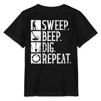 Wischen Piepsen Graben Wiederholen Metalldetektor - Stanley/Stella Kinder T-Shirt MINI CREATOR  - Schwarz - Vorne - Mikhail (115cm)