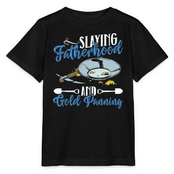 Killing fatherhood and gold panning Gold prospecting - Stanley/Stella MINI CREATOR Kids’ T-Shirt - black - Front - Mikhail (115cm)