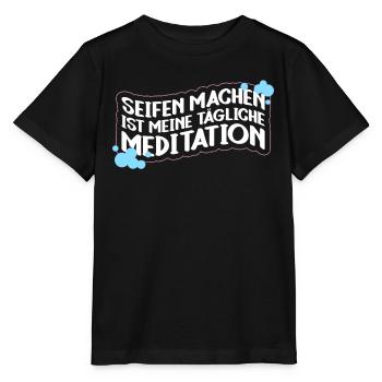 Seifen Machen Ist Meine Tägliche Meditation - - Stanley/Stella Kinder T-Shirt MINI CREATOR  - Schwarz - Vorne - Mikhail (115cm)