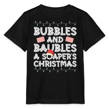 Soap making Christmas soap boiler saying - Stanley/Stella MINI CREATOR Kids’ T-Shirt - black - Front - Mikhail (115cm)