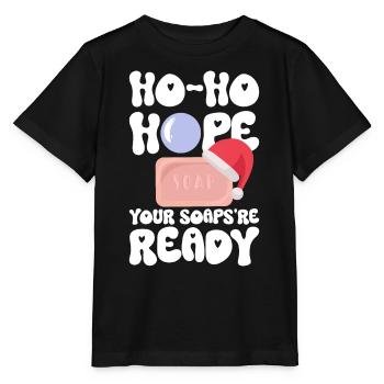 Soap making Christmas soap boiler saying - Stanley/Stella MINI CREATOR Kids’ T-Shirt - black - Front - Mikhail (115cm)