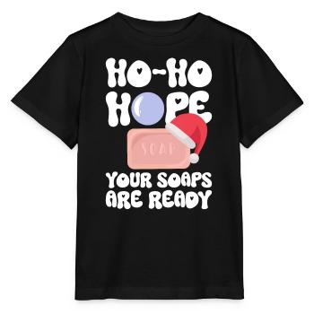Soap making Christmas soap boiler saying - Stanley/Stella MINI CREATOR Kids’ T-Shirt - black - Front - Mikhail (115cm)