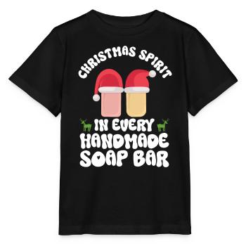 Soap making Christmas soap boiler saying - Stanley/Stella MINI CREATOR Kids’ T-Shirt - black - Front - Mikhail (115cm)