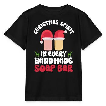 Soap making Christmas soap boiler saying - Stanley/Stella MINI CREATOR Kids’ T-Shirt - black - Front - Mikhail (115cm)
