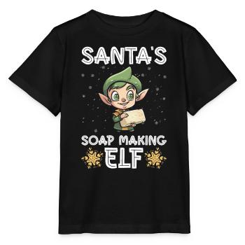 Soap making Christmas soap boiler saying - Stanley/Stella MINI CREATOR Kids’ T-Shirt - black - Front - Mikhail (115cm)