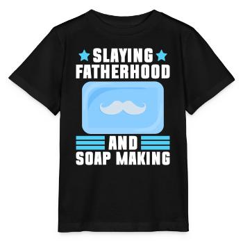 Soap making father soap boiler saying dad - Stanley/Stella MINI CREATOR Kids’ T-Shirt - black - Front - Mikhail (115cm)