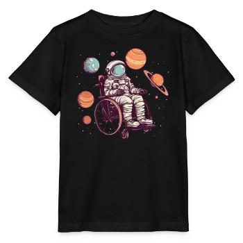 25 Space Wheelchair Astronaut - Stanley/Stella Kinder T-Shirt MINI CREATOR  - Schwarz - Vorne - Mikhail (115cm)