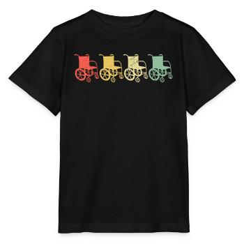 17 Four Retro Wheelchairs - Stanley/Stella Kinder T-Shirt MINI CREATOR  - Schwarz - Vorne - Mikhail (115cm)