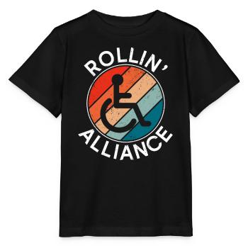 Wheelchair Wheelchair Disability Funny - Stanley/Stella MINI CREATOR Kids’ T-Shirt - black - Front - Mikhail (115cm)